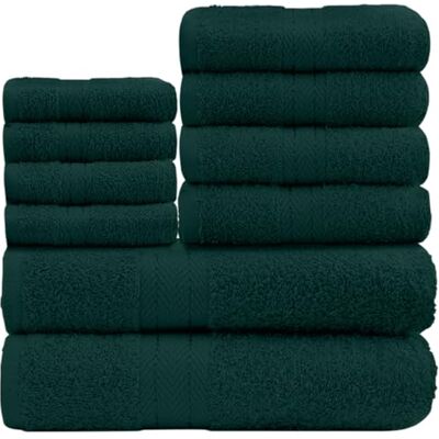 GC GAVENO CAVAILIA mjuka handdukar – 10 delar badrumshanddukar set – högkvalitativ vattenabsorberande handduk, 4 ansikten 4 hand 2 badhandduk, 450 GSM tvättbara handduksset, mörkgrön GC GAVENO CAVAILIA mjuka handdukar – 10 delar badrumshanddukar set – högkvalitativ vattenabsorberande handduk, 4 ansikten 4 hand 2 badhandduk, 450 GSM tvättbara handduksset, mörkgrön