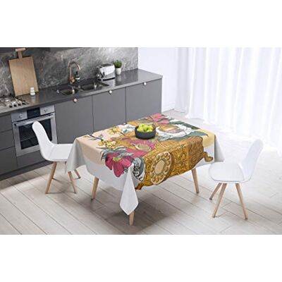 Bonamaison köksdekoration, bordsduk, 145 cm x 145 cm designad och tillverkad i Turkiet Bonamaison köksdekoration, bordsduk, 145 cm x 145 cm designad och tillverkad i Turkiet