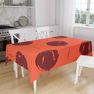 Bonamaison Köksdekoration, bordsduk, orange Bordeux, 140 x 160 cm designad och tillverkad i Turkiet Bonamaison Köksdekoration, bordsduk, orange Bordeux, 140 x 160 cm designad och tillverkad i Turkiet