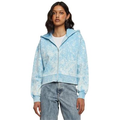 Urban Classics dam kort överdimensionerad handduk tvättad dragkedja huva, Balticblue, XL Urban Classics dam kort överdimensionerad handduk tvättad dragkedja huva, Balticblue, XL