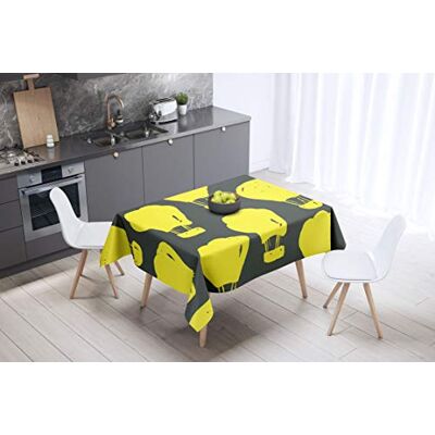 Bonamaison köksdekoration, bordsduk, lila, svart, 140 x 140 cm – designad och tillverkad i Turkiet Bonamaison köksdekoration, bordsduk, lila, svart, 140 x 140 cm – designad och tillverkad i Turkiet