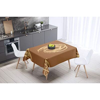 Bonamaison köksdekoration, bordsduk, lila, svart, 140 x 140 cm – designad och tillverkad i Turkiet Bonamaison köksdekoration, bordsduk, lila, svart, 140 x 140 cm – designad och tillverkad i Turkiet