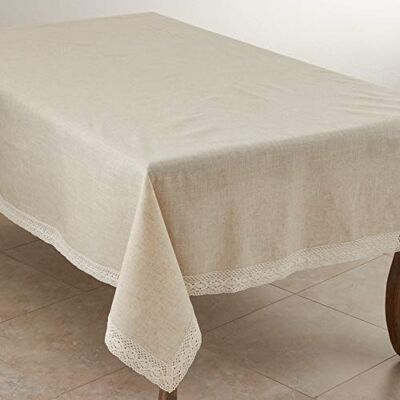 SARO LIFESTYLE bordsduk naturlig 70" x 160" Oblong BEIgE SARO LIFESTYLE bordsduk naturlig 70" x 160" Oblong BEIgE