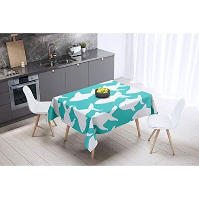 Bonamaison köksdekoration, bordsduk, lila, svart, 140 x 140 cm – designad och tillverkad i Turkiet Bonamaison köksdekoration, bordsduk, lila, svart, 140 x 140 cm – designad och tillverkad i Turkiet