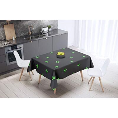 Bonamaison köksdekoration, bordsduk, lila, svart, 140 x 140 cm – designad och tillverkad i Turkiet Bonamaison köksdekoration, bordsduk, lila, svart, 140 x 140 cm – designad och tillverkad i Turkiet