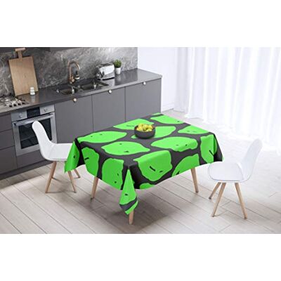Bonamaison köksdekoration, bordsduk, lila, svart, 140 x 140 cm – designad och tillverkad i Turkiet Bonamaison köksdekoration, bordsduk, lila, svart, 140 x 140 cm – designad och tillverkad i Turkiet