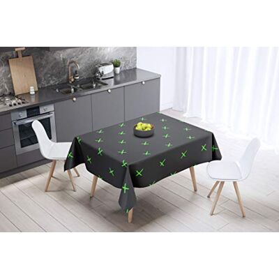 Bonamaison köksdekoration, bordsduk, lila, svart, 140 x 140 cm – designad och tillverkad i Turkiet Bonamaison köksdekoration, bordsduk, lila, svart, 140 x 140 cm – designad och tillverkad i Turkiet