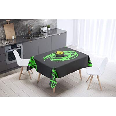 Bonamaison köksdekoration, bordsduk, lila, svart, 140 x 140 cm – designad och tillverkad i Turkiet Bonamaison köksdekoration, bordsduk, lila, svart, 140 x 140 cm – designad och tillverkad i Turkiet