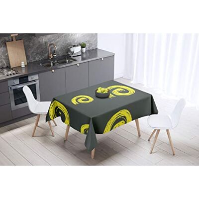 Bonamaison köksdekoration, bordsduk, lila, svart, 140 x 140 cm – designad och tillverkad i Turkiet Bonamaison köksdekoration, bordsduk, lila, svart, 140 x 140 cm – designad och tillverkad i Turkiet