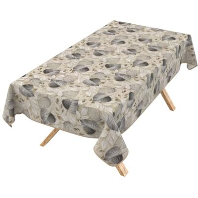ANRO Bordsduk tvättbar bordsduk lotuseffekt lättskött av bomull polyester smutsavvisande utomhus trädgårdsduk palladium blad 100 x 140 cm med rörband ANRO Bordsduk tvättbar bordsduk lotuseffekt lättskött av bomull polyester smutsavvisande utomhus trädgårdsduk palladium blad 100 x 140 cm med rörband