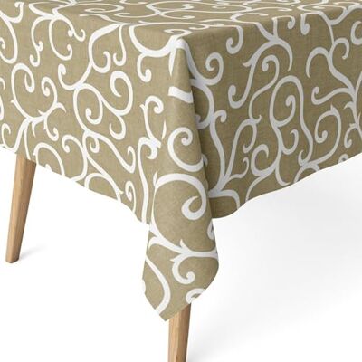 ECOMMERC3 Fläckbeständig bordsduk för rektangulärt bord storlek 140 x 140 cm fläckbeständig bordsduk extra mjuk och vattentät senapsfärgad ECOMMERC3 Fläckbeständig bordsduk för rektangulärt bord storlek 140 x 140 cm fläckbeständig bordsduk extra mjuk och vattentät senapsfärgad