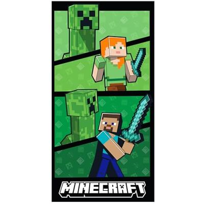 Character World Officiell Minecraft-handduk Supermjuk känsla, Creepers, Alex och Steve speldesign Perfekt hemmet, badet, stranden och poolen En storlek 140 cm x 70 cm Character World Officiell Minecraft-handduk Supermjuk känsla, Creepers, Alex och Steve speldesign Perfekt hemmet, badet, stranden och poolen En storlek 140 cm x 70 cm