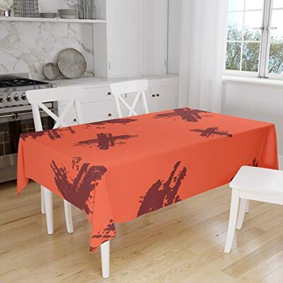 Bonamaison Köksdekoration, bordsduk, orange Bordeux, 140 x 160 cm designad och tillverkad i Turkiet Bonamaison Köksdekoration, bordsduk, orange Bordeux, 140 x 160 cm designad och tillverkad i Turkiet