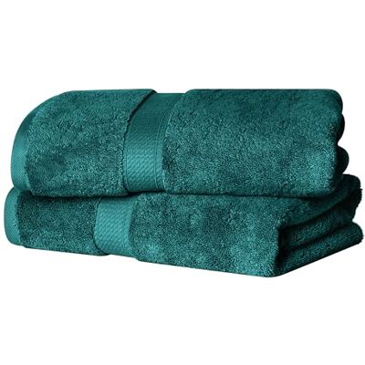 Superior 2-delat badhandduksset av bomull, 900 gram, blågrön Superior 2-delat badhandduksset av bomull, 900 gram, blågrön