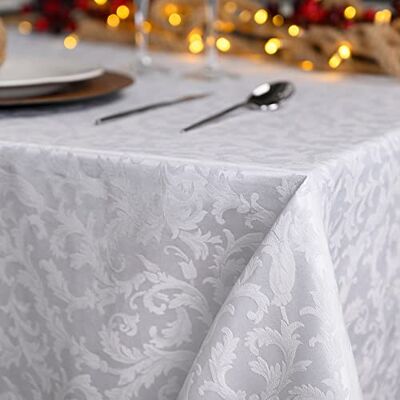 Giovanni Dolcinotti Bordskollektion bordsduk jacquard 140 x 220 cm – 100 % bomull, vit Giovanni Dolcinotti Bordskollektion bordsduk jacquard 140 x 220 cm – 100 % bomull, vit