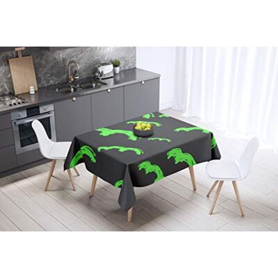 Bonamaison köksdekoration, bordsduk, lila, svart, 140 x 140 cm – designad och tillverkad i Turkiet Bonamaison köksdekoration, bordsduk, lila, svart, 140 x 140 cm – designad och tillverkad i Turkiet