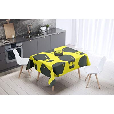 Bonamaison köksdekoration, bordsduk, lila, svart, 140 x 140 cm – designad och tillverkad i Turkiet Bonamaison köksdekoration, bordsduk, lila, svart, 140 x 140 cm – designad och tillverkad i Turkiet