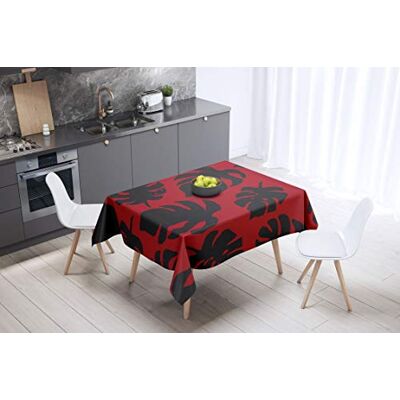 Bonamaison köksdekoration, bordsduk, lila, svart, 140 x 140 cm – designad och tillverkad i Turkiet Bonamaison köksdekoration, bordsduk, lila, svart, 140 x 140 cm – designad och tillverkad i Turkiet