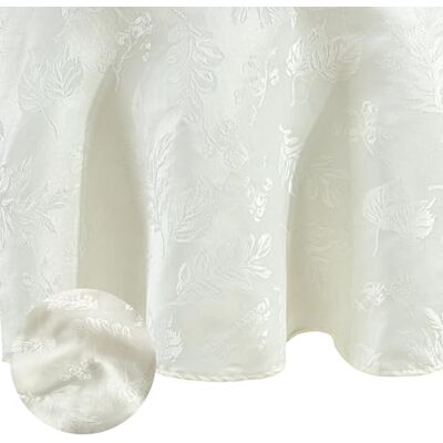 Elrene Home Fashions elegant vävd löv, jacquard, skrynkelbeständig bordsduk, 178 cm x 178 cm, rund, elfenben Elrene Home Fashions elegant vävd löv, jacquard, skrynkelbeständig bordsduk, 178 cm x 178 cm, rund, elfenben