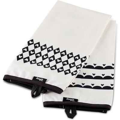 Prestige Disney monokrom Musse Pigg bomullshanddukar för kök set med 2, svart och vit 49,5 x 69 cm Prestige Disney monokrom Musse Pigg bomullshanddukar för kök set med 2, svart och vit 49,5 x 69 cm