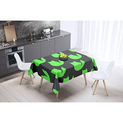 Bonamaison köksdekoration, bordsduk, lila, svart, 140 x 140 cm – designad och tillverkad i Turkiet Bonamaison köksdekoration, bordsduk, lila, svart, 140 x 140 cm – designad och tillverkad i Turkiet