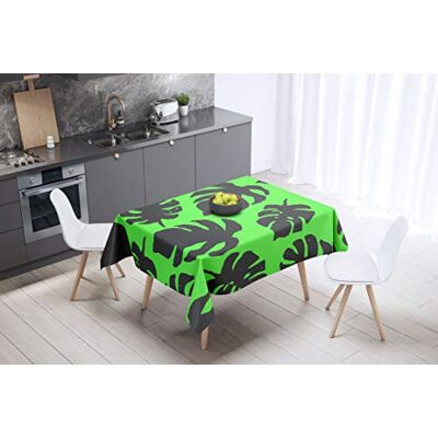 Bonamaison köksdekoration, bordsduk, lila, svart, 140 x 140 cm – designad och tillverkad i Turkiet Bonamaison köksdekoration, bordsduk, lila, svart, 140 x 140 cm – designad och tillverkad i Turkiet