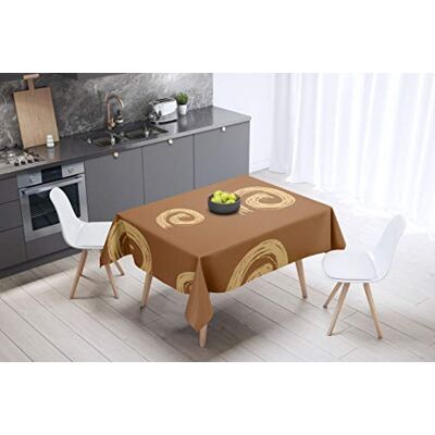 Bonamaison köksdekoration, bordsduk, lila, svart, 140 x 140 cm – designad och tillverkad i Turkiet Bonamaison köksdekoration, bordsduk, lila, svart, 140 x 140 cm – designad och tillverkad i Turkiet