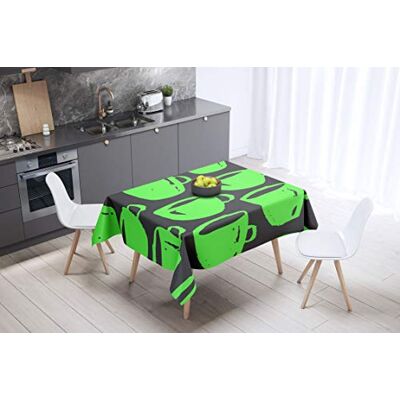 Bonamaison köksdekoration, bordsduk, lila, svart, 140 x 140 cm – designad och tillverkad i Turkiet Bonamaison köksdekoration, bordsduk, lila, svart, 140 x 140 cm – designad och tillverkad i Turkiet