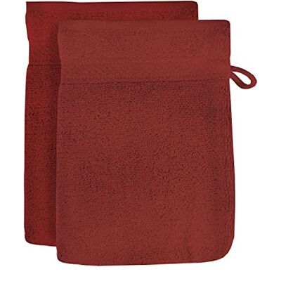 Soleil d'ocre Lagun Massa av 2 Handskar av Toalett, Bomull, Tegel, 16 x 21 cm Soleil d'ocre Lagun Massa av 2 Handskar av Toalett, Bomull, Tegel, 16 x 21 cm