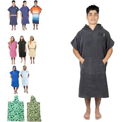 COR Surf Poncho Changing Towel Hooded Robe Front Pocket Thick Quick Dry Microfiber Wetsuit Poncho Towel for Surfing Beach Pool Swimming (Large, Dark Grey) COR Surf Poncho Changing Towel Hooded Robe Front Pocket Thick Quick Dry Microfiber Wetsuit Poncho Towel for Surfing Beach Pool Swimming (Large, Dark Grey)