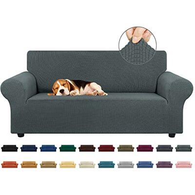 KEKUOU Stretch Loveseat sofföverdrag överdrag, sofföverdrag för 2 kuddar soffa (140 cm – 200 cm) möbelskydd soffa med elastisk botten för barn, hund. Jacquard liten rutig (medium, grå) KEKUOU Stretch Loveseat sofföverdrag överdrag, sofföverdrag för 2 kuddar soffa (140 cm – 200 cm) möbelskydd soffa med elastisk botten för barn, hund. Jacquard liten rutig (medium, grå)