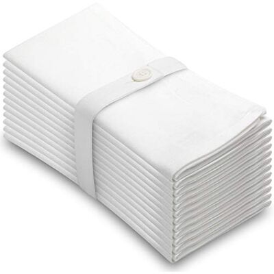 Aunti Em's Kitchen Vit bomullsservettduk 20 x 20 överdimensionerade 100 % naturliga bulk-linnen för middag, evenemang, bröllop av , set med 12 Aunti Em's Kitchen Vit bomullsservettduk 20 x 20 överdimensionerade 100 % naturliga bulk-linnen för middag, evenemang, bröllop av , set med 12