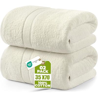 Utopia Towels – lyxigt jumbo badlakan 2 delar – 600 GSM 100% ringspunnen bomull mycket absorberande och snabbtorkande extra stor badhandduk – supermjuk handduk av hotellkvalitet (70 x 178 cm, Utopia Towels – lyxigt jumbo badlakan 2 delar – 600 GSM 100% ringspunnen bomull mycket absorberande och snabbtorkande extra stor badhandduk – supermjuk handduk av hotellkvalitet (70 x 178 cm,