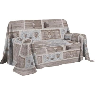 PENSIERI DELICATI Sofföverdrag 250 x 290 cm tillverkat i Italien, heltäckande överdrag i 100% ren bomull, Shabby in Love Beige, perfekt som heminredning, sängöverdrag eller sommaröverkast (2 rutor) PENSIERI DELICATI Sofföverdrag 250 x 290 cm tillverkat i Italien, heltäckande överdrag i 100% ren bomull, Shabby in Love Beige, perfekt som heminredning, sängöverdrag eller sommaröverkast (2 rutor)