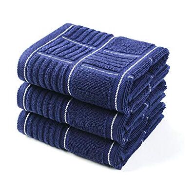 Anyi Kökshanddukar kraftiga absorberande diskdukar med hängande ögla 100% bomull te bar handdukar (16 x 26, set med 3, marinblå) Anyi Kökshanddukar kraftiga absorberande diskdukar med hängande ögla 100% bomull te bar handdukar (16 x 26, set med 3, marinblå)