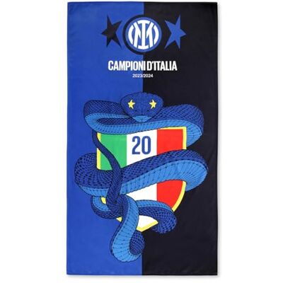 Inter Strandhandduk, 23/24, 23/24, andra stjärna, 20:e skölden, Biscion, handduk, officiell produkt, 86 x 155 cm Inter Strandhandduk, 23/24, 23/24, andra stjärna, 20:e skölden, Biscion, handduk, officiell produkt, 86 x 155 cm