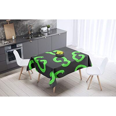 Bonamaison köksdekoration, bordsduk, lila, svart, 140 x 140 cm – designad och tillverkad i Turkiet Bonamaison köksdekoration, bordsduk, lila, svart, 140 x 140 cm – designad och tillverkad i Turkiet