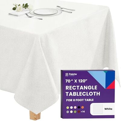 Gee Di Moda rektangulär bordsduk – 178 x 300 cm – vit rektangulär bordsduk i tvättbar polyester – perfekt för buffébord, fester, semestermiddag, bröllop och mer Gee Di Moda rektangulär bordsduk – 178 x 300 cm – vit rektangulär bordsduk i tvättbar polyester – perfekt för buffébord, fester, semestermiddag, bröllop och mer