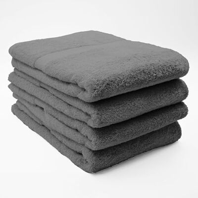 Douceur d'Intérieur , Set med 4 duschlakan (70 x 130 cm) enfärgad svamp, elegant antracit Douceur d'Intérieur , Set med 4 duschlakan (70 x 130 cm) enfärgad svamp, elegant antracit