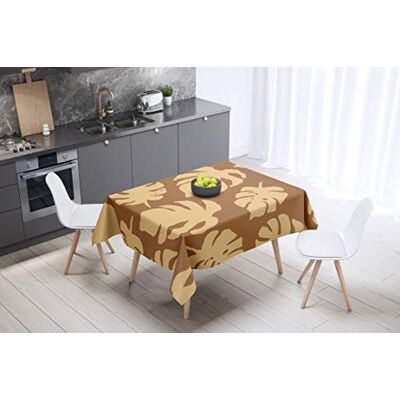 Bonamaison köksdekoration, bordsduk, lila, svart, 140 x 140 cm – designad och tillverkad i Turkiet Bonamaison köksdekoration, bordsduk, lila, svart, 140 x 140 cm – designad och tillverkad i Turkiet