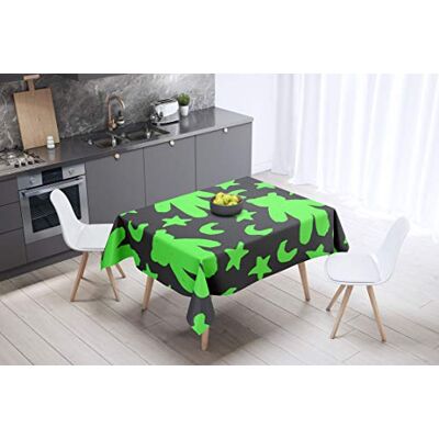 Bonamaison köksdekoration, bordsduk, lila, svart, 140 x 140 cm – designad och tillverkad i Turkiet Bonamaison köksdekoration, bordsduk, lila, svart, 140 x 140 cm – designad och tillverkad i Turkiet
