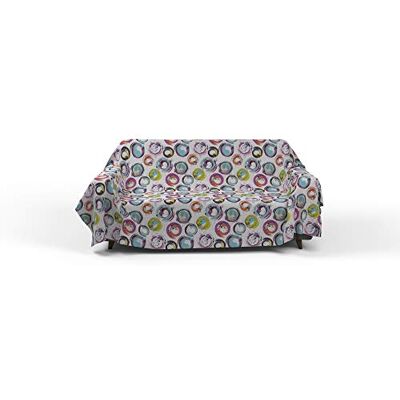 Italian Bed Linen Fantasi dekorativ trasa, 170 x 260 cm, cerchi astratti, individuellt Italian Bed Linen Fantasi dekorativ trasa, 170 x 260 cm, cerchi astratti, individuellt