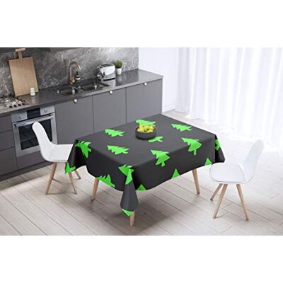 Bonamaison köksdekoration, bordsduk, lila, svart, 140 x 140 cm – designad och tillverkad i Turkiet Bonamaison köksdekoration, bordsduk, lila, svart, 140 x 140 cm – designad och tillverkad i Turkiet