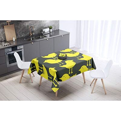 Bonamaison köksdekoration, bordsduk, lila, svart, 140 x 140 cm – designad och tillverkad i Turkiet Bonamaison köksdekoration, bordsduk, lila, svart, 140 x 140 cm – designad och tillverkad i Turkiet