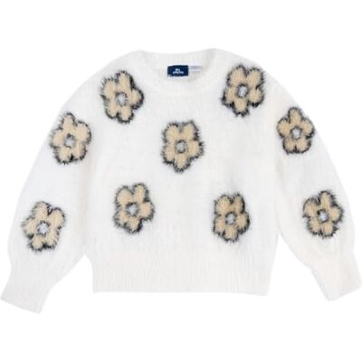 Chicco , Maglione Bambina, pullover med huva och bomull, tvättställ i tvättmaskin, bambu och huva, Vitt och blått, 3 �r Chicco , Maglione Bambina, pullover med huva och bomull, tvättställ i tvättmaskin, bambu och huva, Vitt och blått, 3 �r