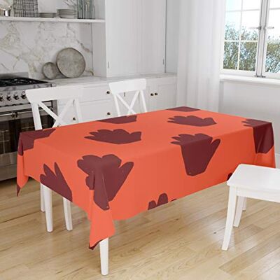Bonamaison Köksdekoration, bordsduk, orange Bordeux, 140 x 160 cm designad och tillverkad i Turkiet Bonamaison Köksdekoration, bordsduk, orange Bordeux, 140 x 160 cm designad och tillverkad i Turkiet