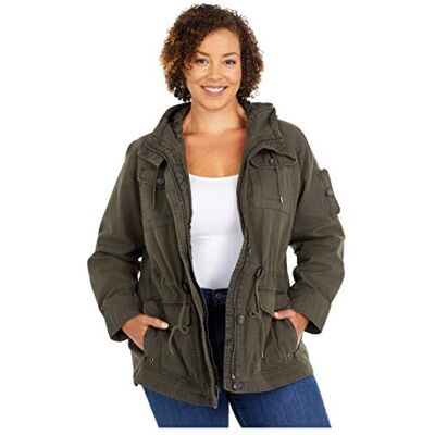 Levi's dam plus size bomull fyra fickor huva fältjacka lätt Levi's dam plus size bomull fyra fickor huva fältjacka lätt