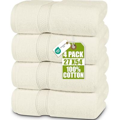 Utopia Towels Utopia handdukar premium badhanddukar, 68 x 137 cm, 100% ringspunnen bomull, 600 g/m², lätta och mycket absorberande, snabbtorkande handdukar, perfekt för dagligt bruk, elfenben, 4 Utopia Towels Utopia handdukar premium badhanddukar, 68 x 137 cm, 100% ringspunnen bomull, 600 g/m², lätta och mycket absorberande, snabbtorkande handdukar, perfekt för dagligt bruk, elfenben, 4
