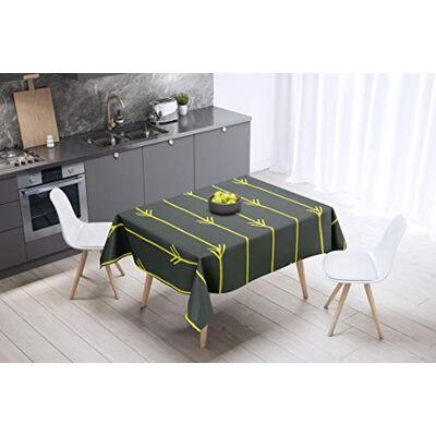 Bonamaison köksdekoration, bordsduk, lila, svart, 140 x 140 cm – designad och tillverkad i Turkiet Bonamaison köksdekoration, bordsduk, lila, svart, 140 x 140 cm – designad och tillverkad i Turkiet