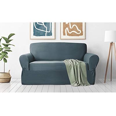 Zenna Home , marinblå möbelöverdrag: Stretch plysch 1-del loveseat överdrag Zenna Home , marinblå möbelöverdrag: Stretch plysch 1-del loveseat överdrag